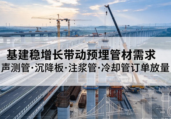 乡城基建稳增长带动预埋监测管材需求，声测管、沉降板、注浆管订单持续放量